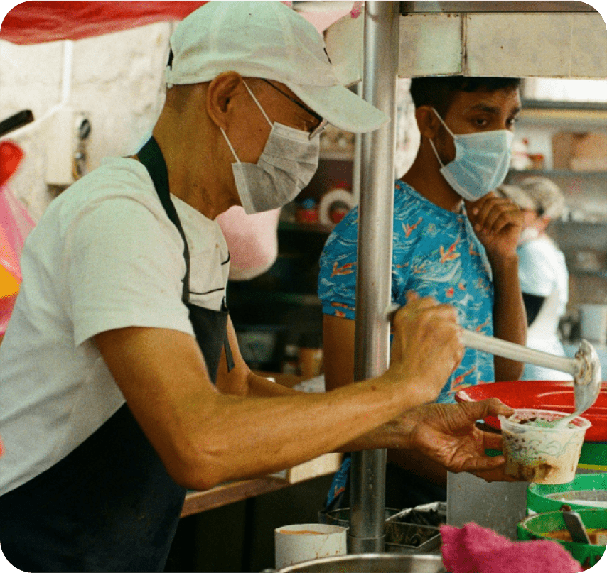Person preparing/serving food