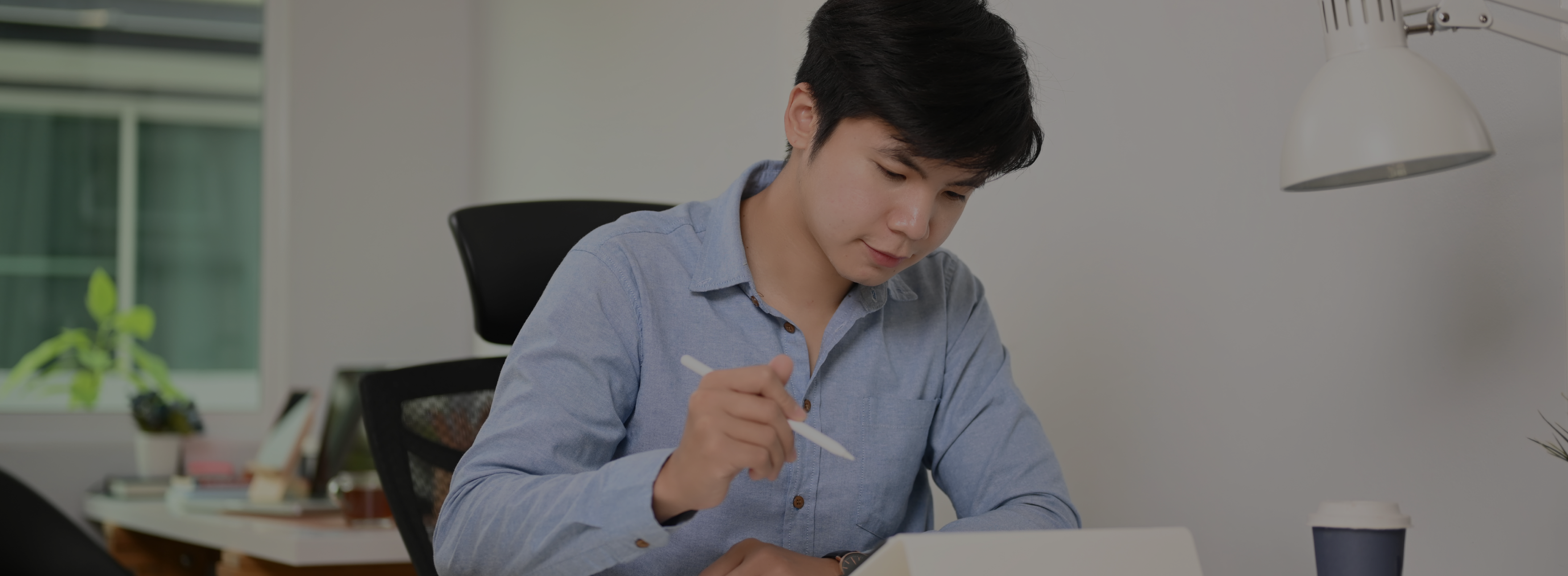 Person sitting at a desk